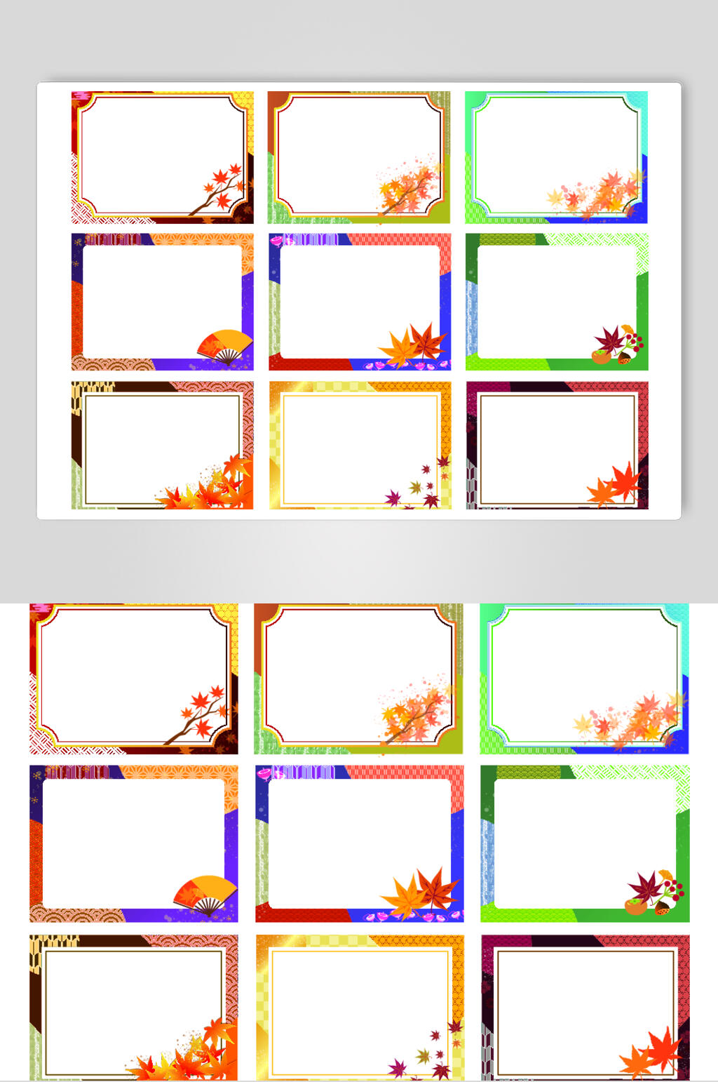扇子叶子唯美日式和风图片矢量素材素材