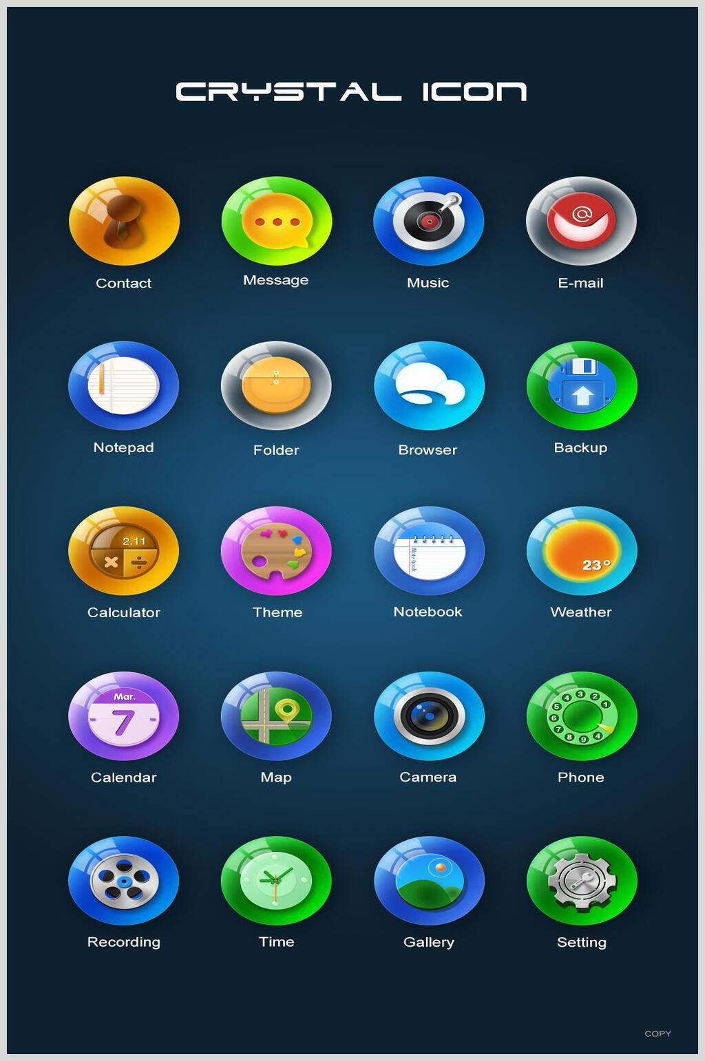 圆形简约彩色清新APP应用图标素材素材