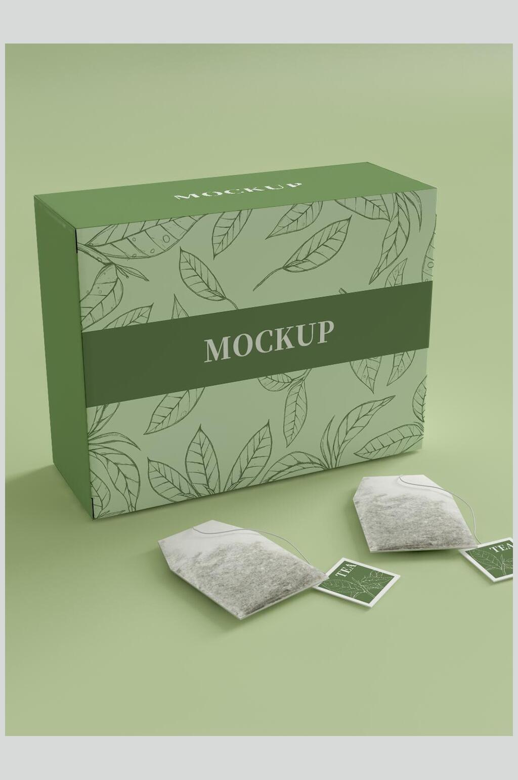 叶子简约茶叶包装样机素材