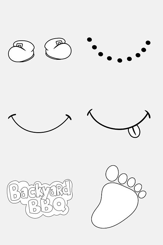 极简线条卡通简笔画免抠素材