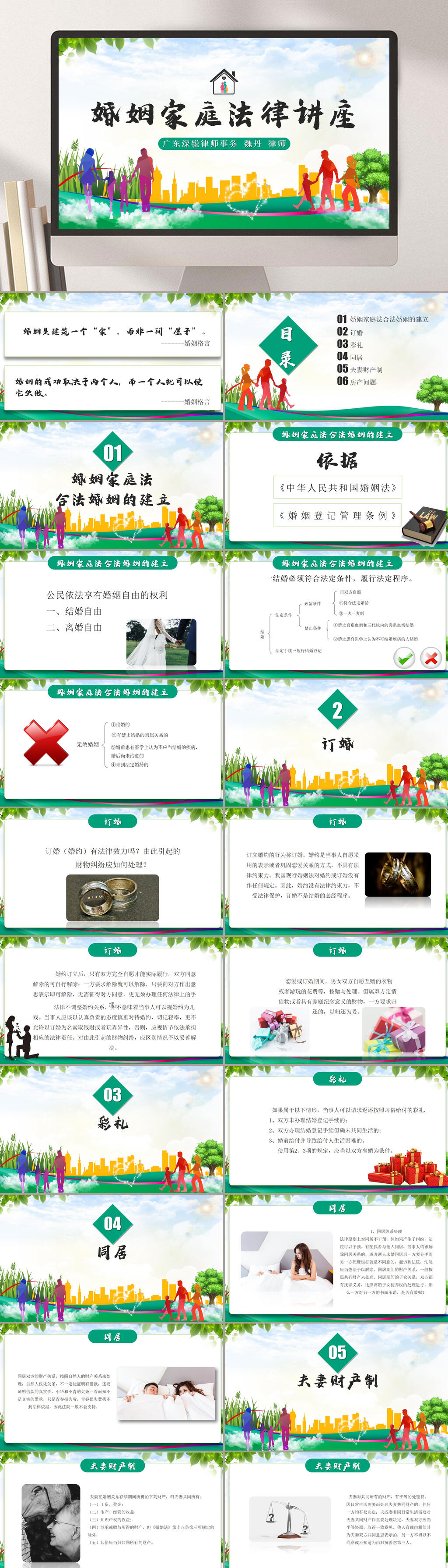 绿色婚姻观讲座PPT素材