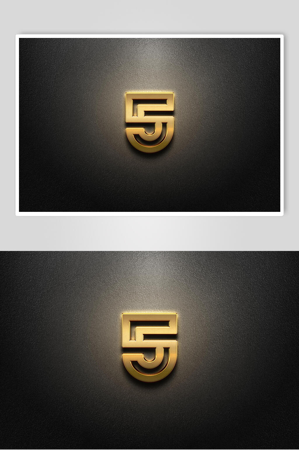 条纹立体黑黄色LOGO标志样机素材