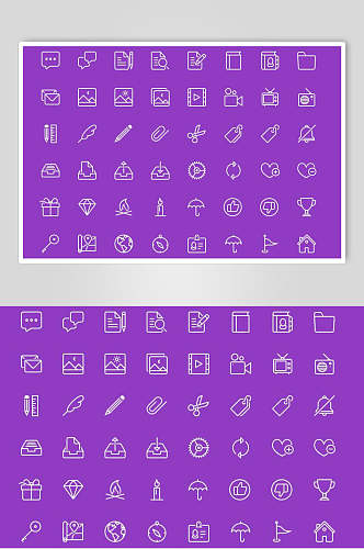 紫色手绘应用图标素材