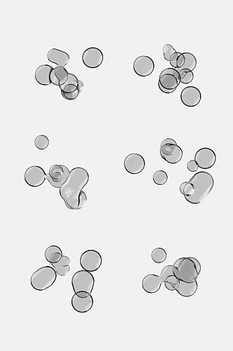 创意大气透明水珠泡泡免抠设计素材