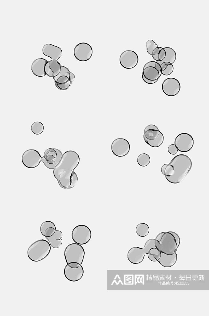 创意大气透明水珠泡泡免抠设计素材素材