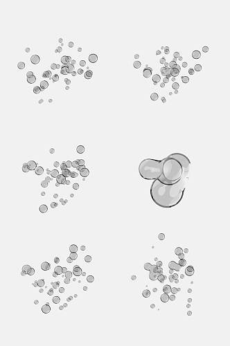 灰白背景透明气泡免抠素材