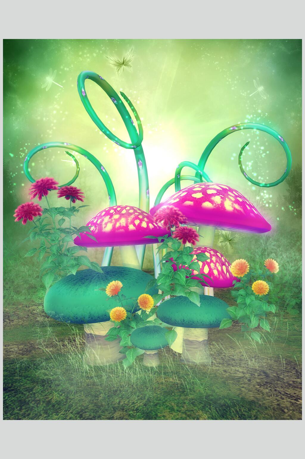 花蘑菇哥特风图片素材