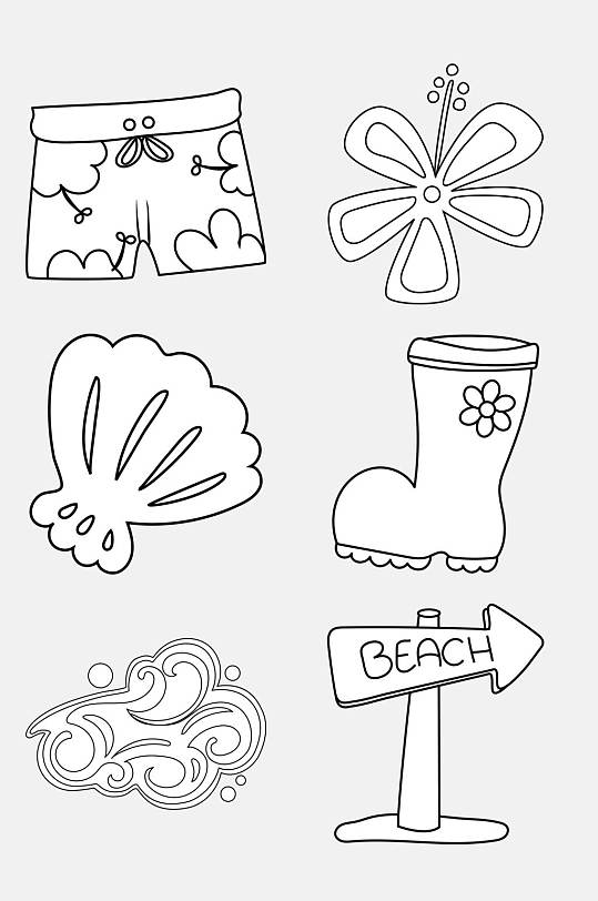 指示牌黑色线稿简笔画免抠素材