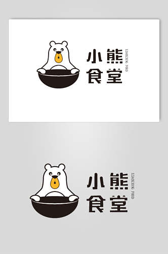 小熊食堂黑色LOGO设计矢量素材