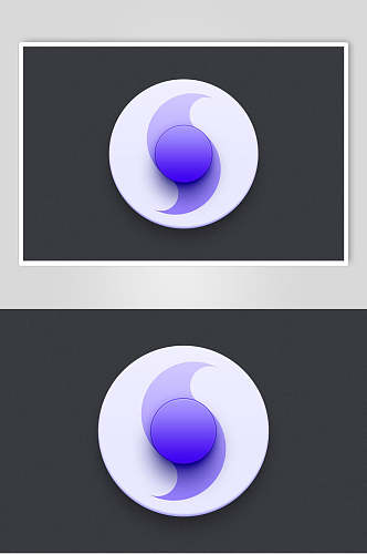 圆形黑蓝简约时尚APP写实图标素材