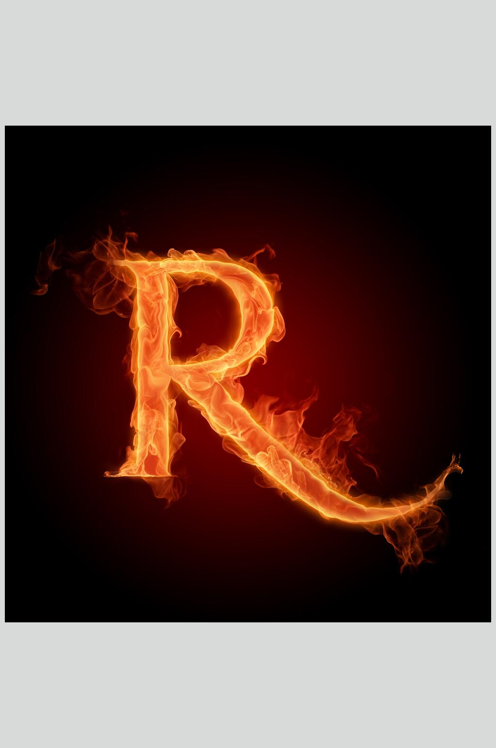 R火焰字母图片素材