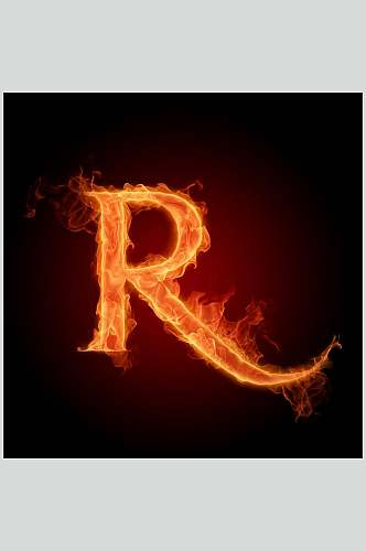 R火焰字母图片