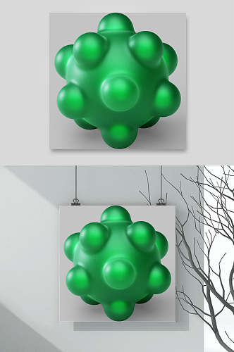 绿色25D抽象几何元素