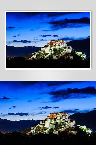 夜色天空布达拉宫西藏风景图片