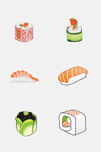 渐变日本寿司免抠素材