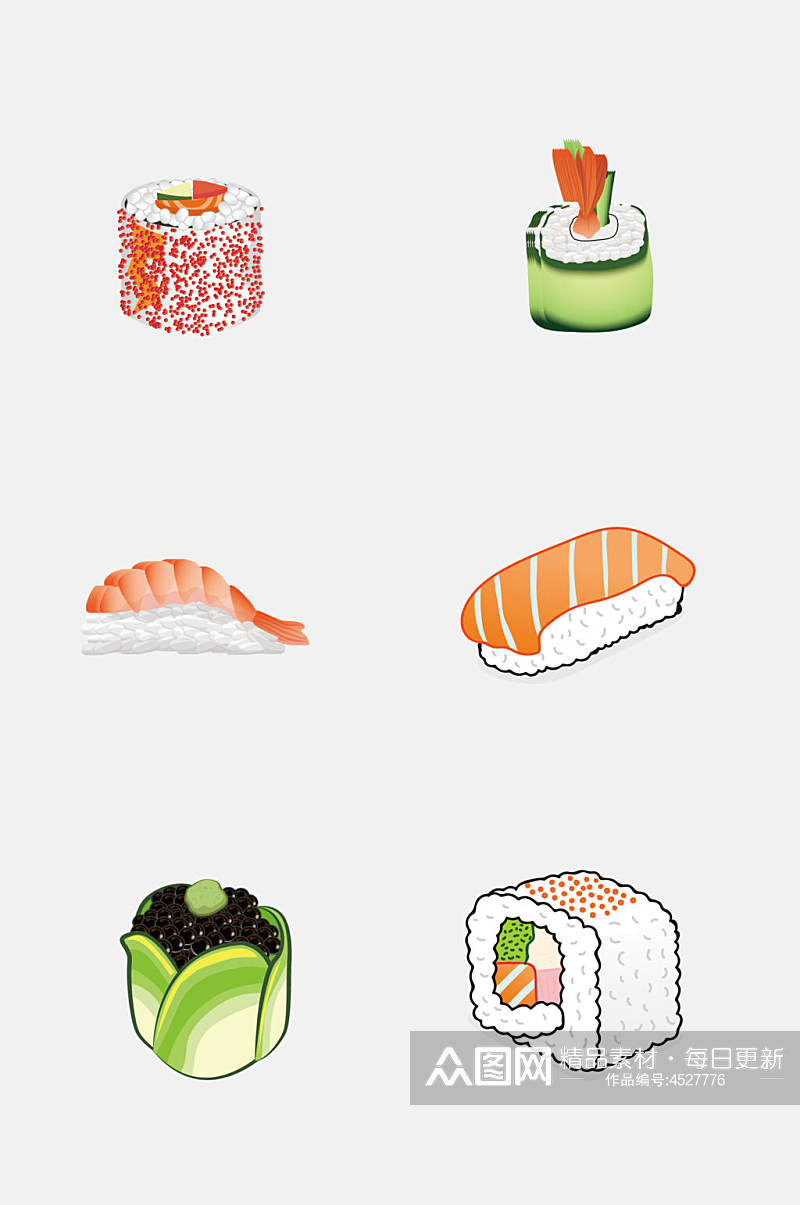 渐变日本寿司免抠素材素材