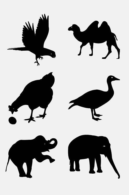 鸡蛋小鸟黑色简约动物剪影免抠素材