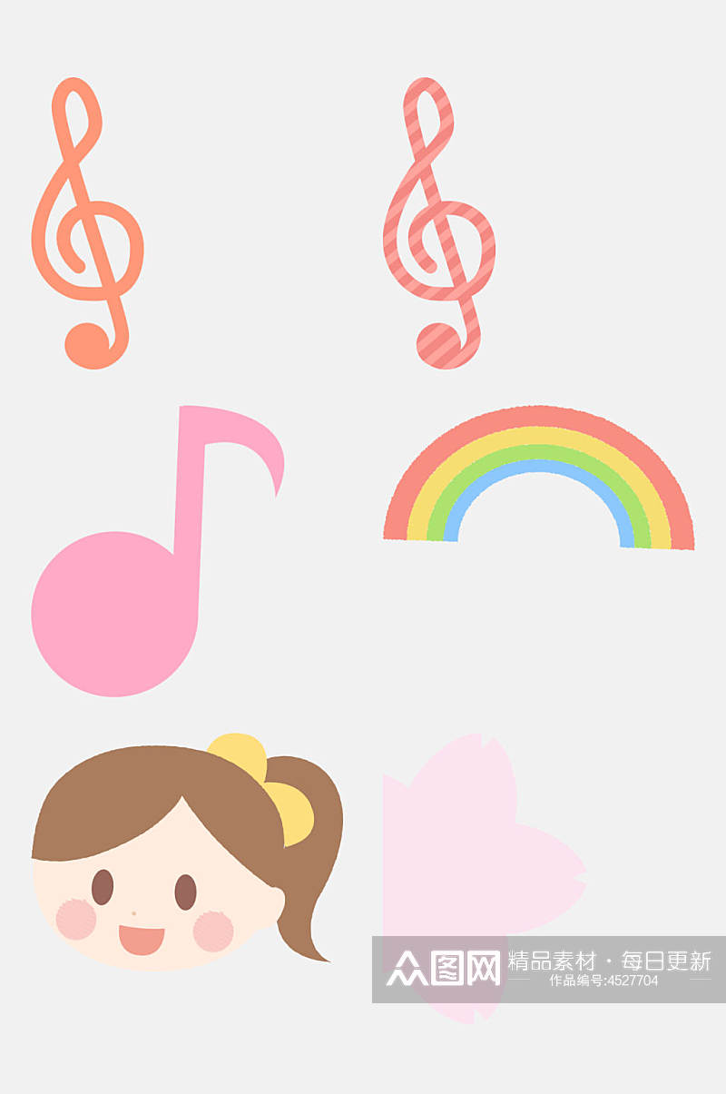 音符日式卡通儿童图案免抠素材素材
