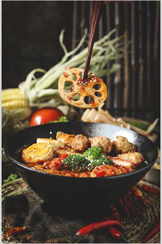 时尚麻辣烫套餐食品图片