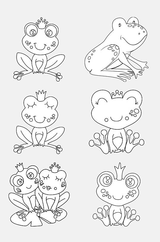 青蛙可爱卡通简笔画动物免抠素材