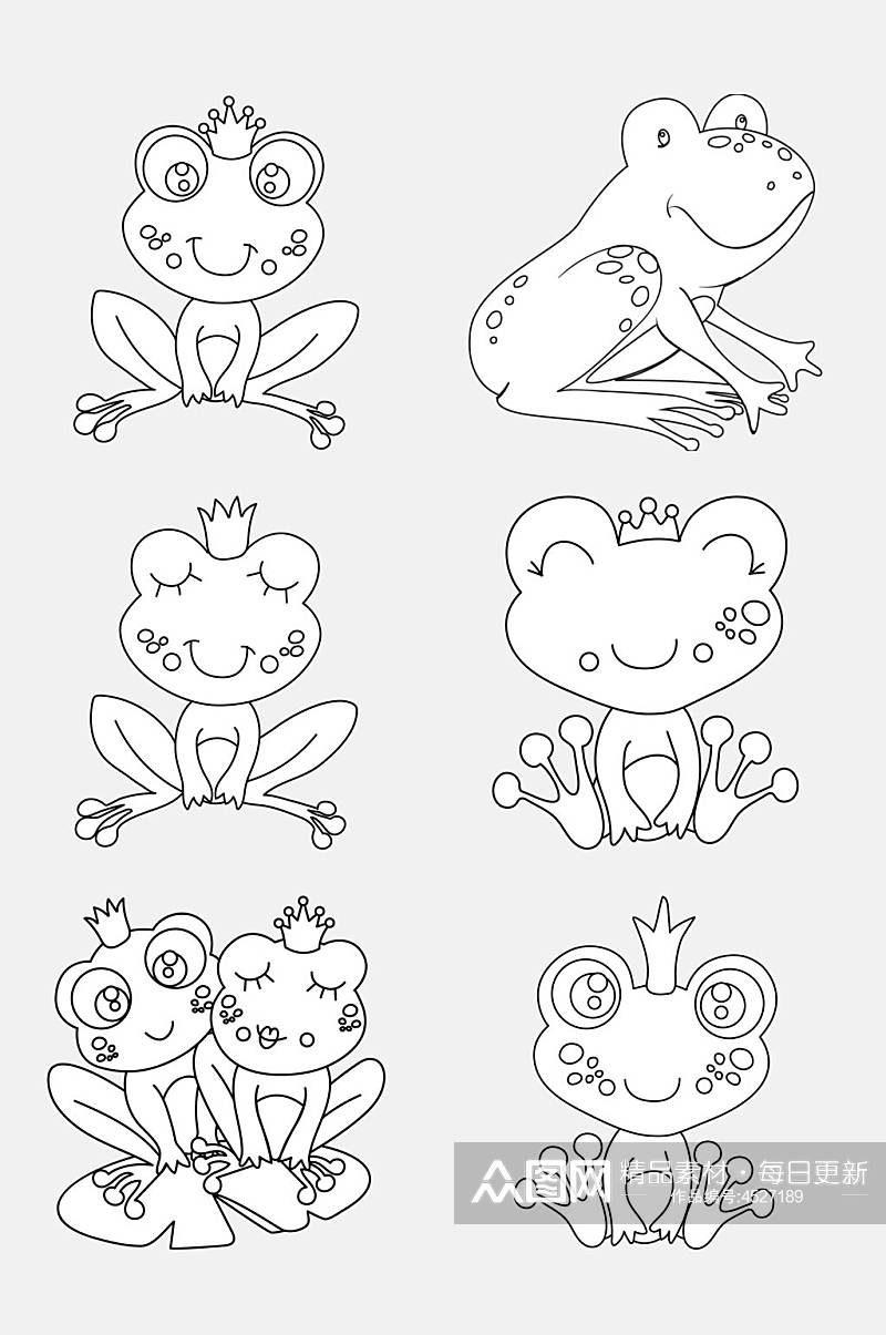 青蛙可爱卡通简笔画动物免抠素材素材