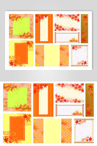 黄色叶子简约日式和风图片矢量素材