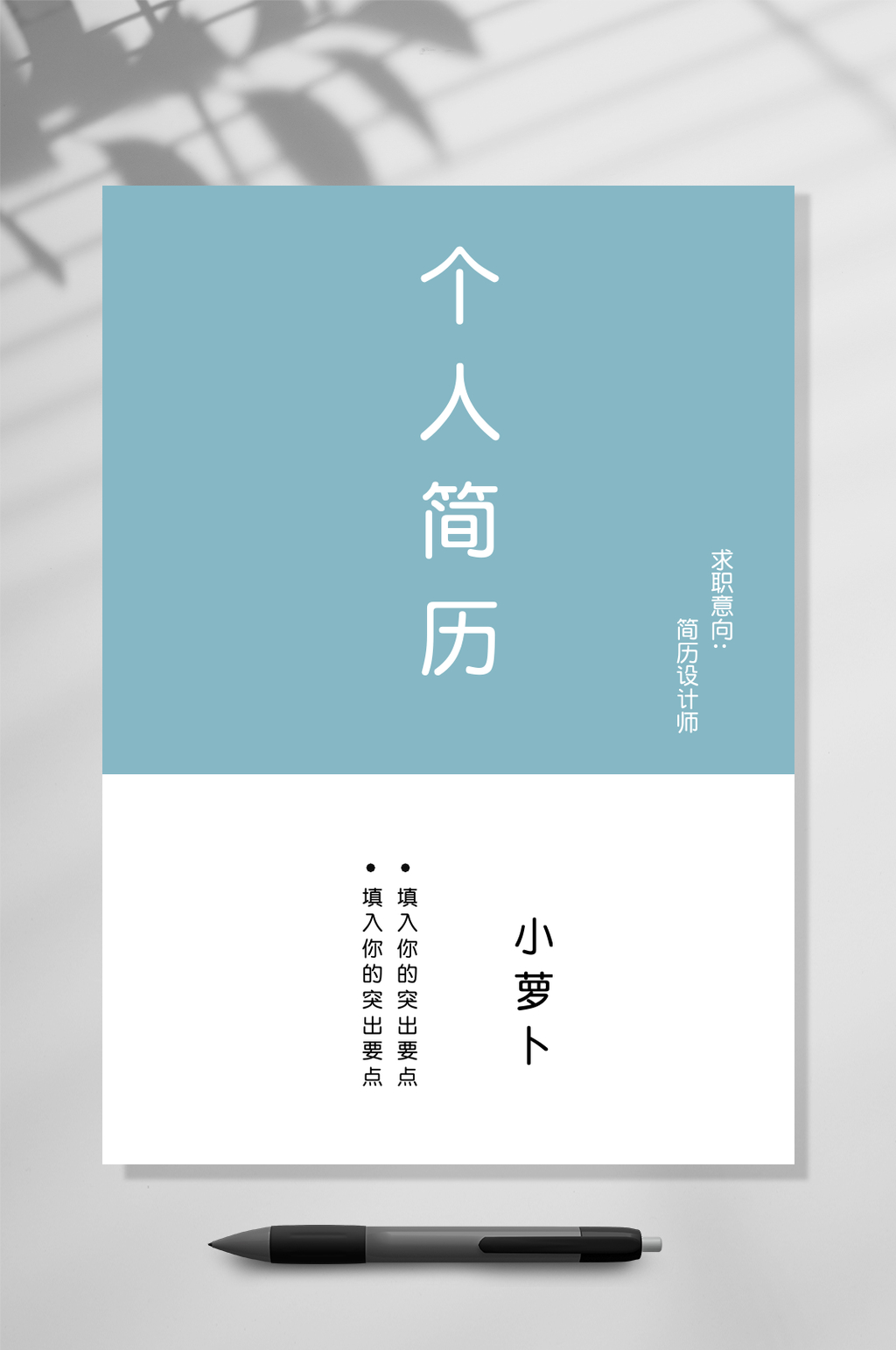 个人简历模板个人求职简历WORD素材