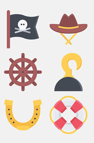棋子帽子卡通海盗航海图标免抠素材