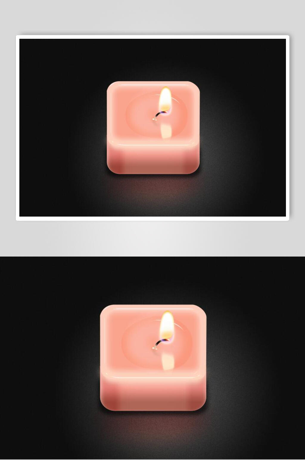 蜡烛黑红简约清新APP写实图标素材素材