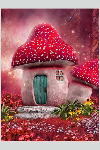 蘑菇房子梦幻哥特风图片