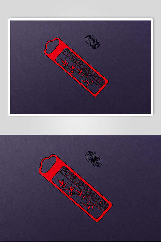 蓝色背景金属书签样机