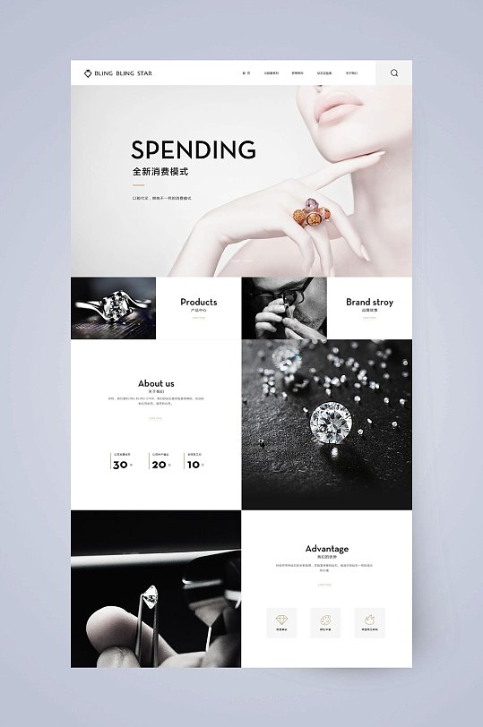 时尚珠宝钻石网页设计