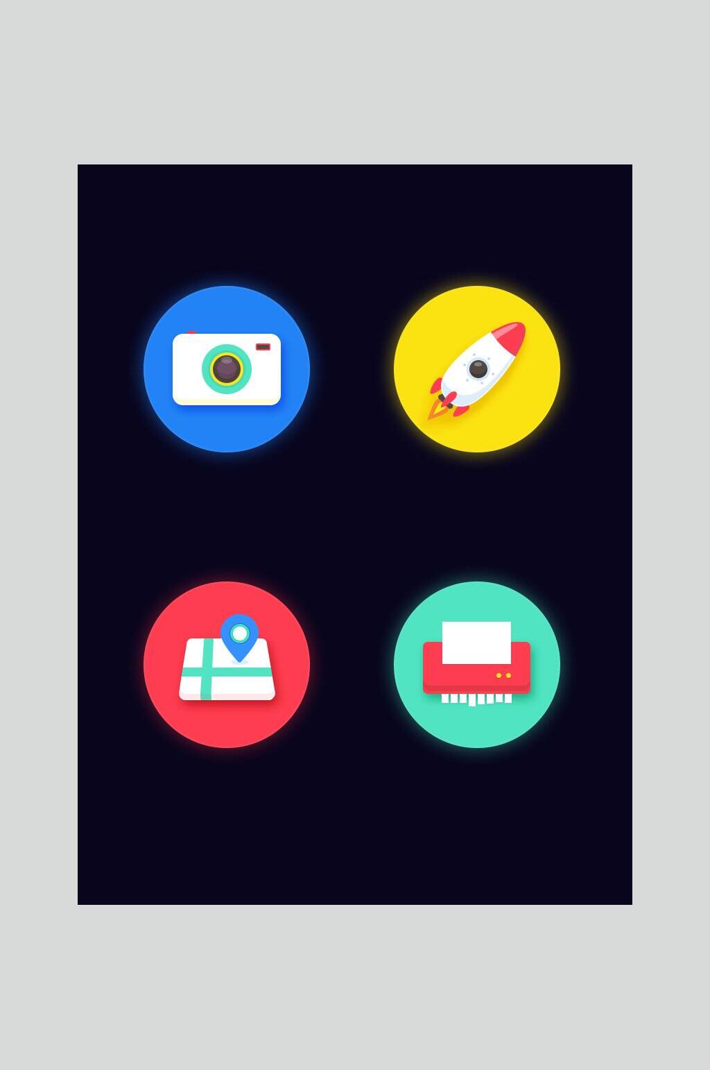 时尚定位相机彩色APP应用图标素材素材
