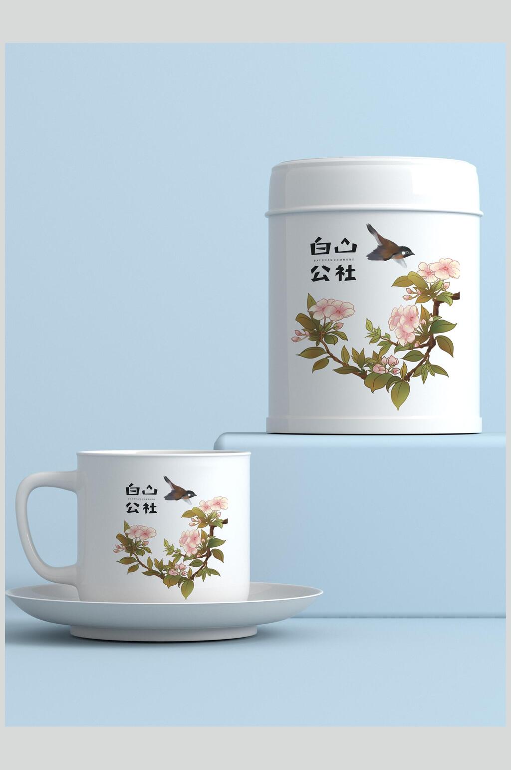 杯子茶叶包装样机素材