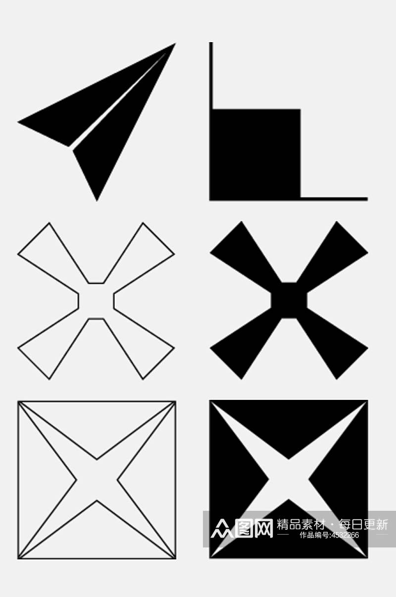 正方形黑艺术符号图形免抠素材素材