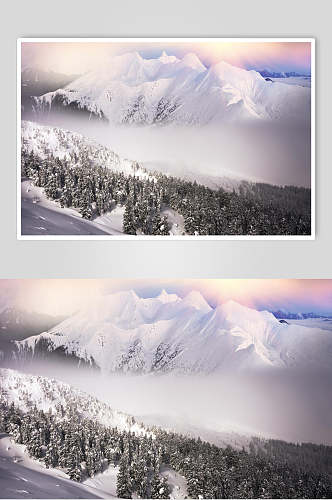 雪山壮阔冬季雪景自然风光图片