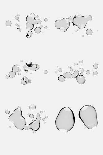 时尚透明气泡水滴免抠素材