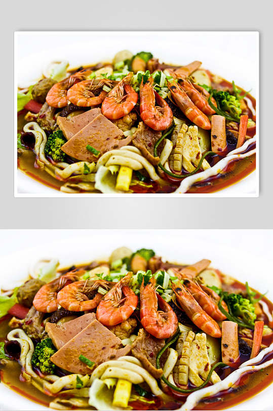 可口诱人鲜虾西兰花肉片麻辣烫套餐图片