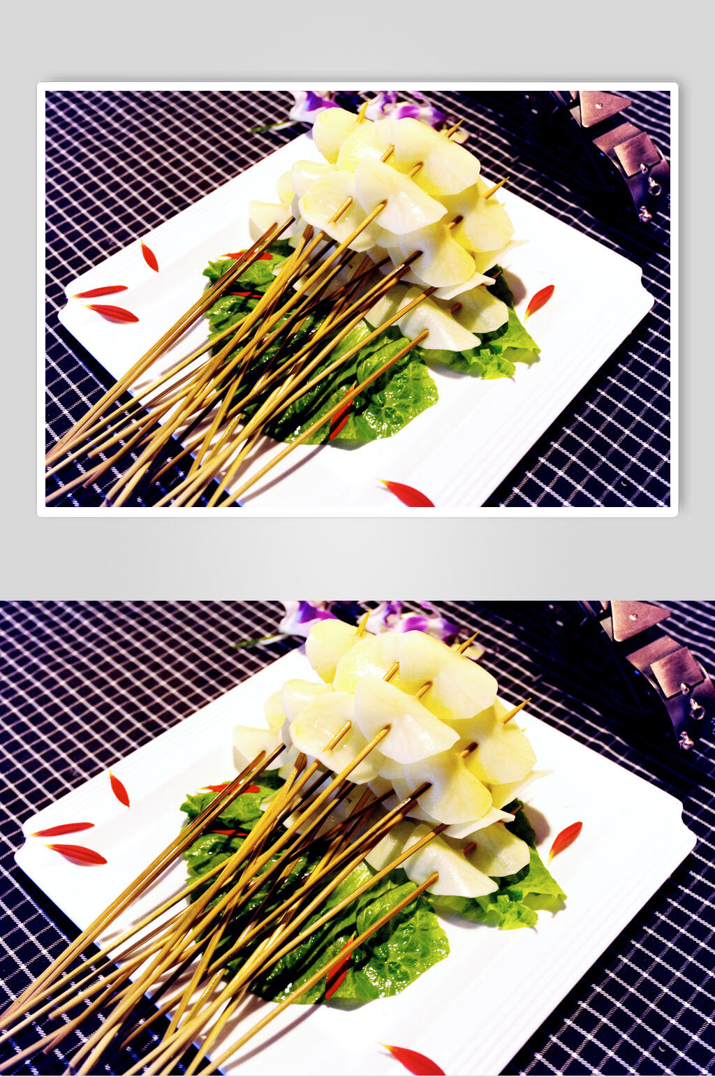 土豆片串串烧烤图片素材
