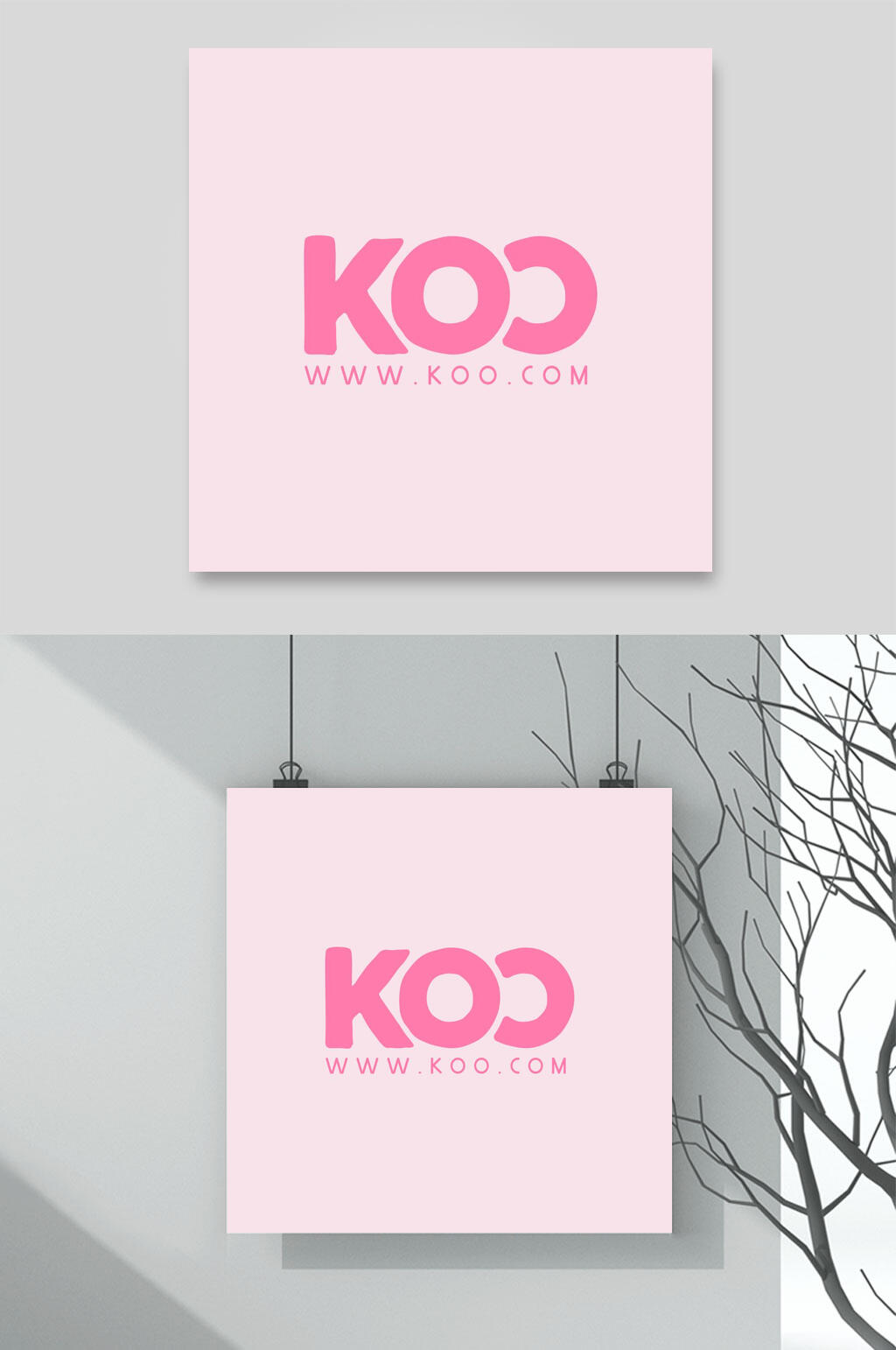粉色英文简约手绘LOGO设计素材素材