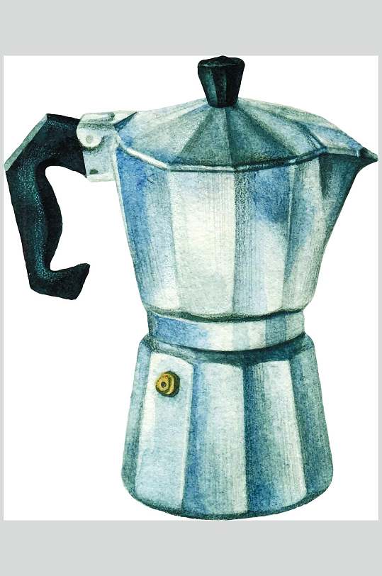 咖啡壶手绘复古咖啡矢量素材