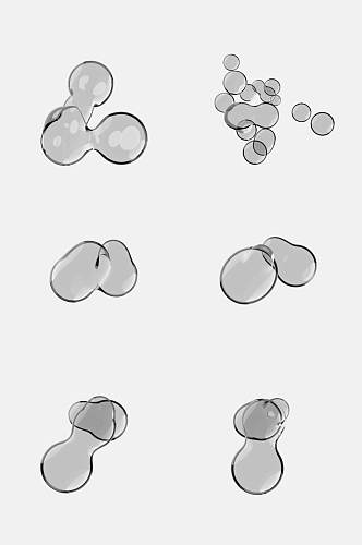 简洁大气透明水珠泡泡免抠设计素材