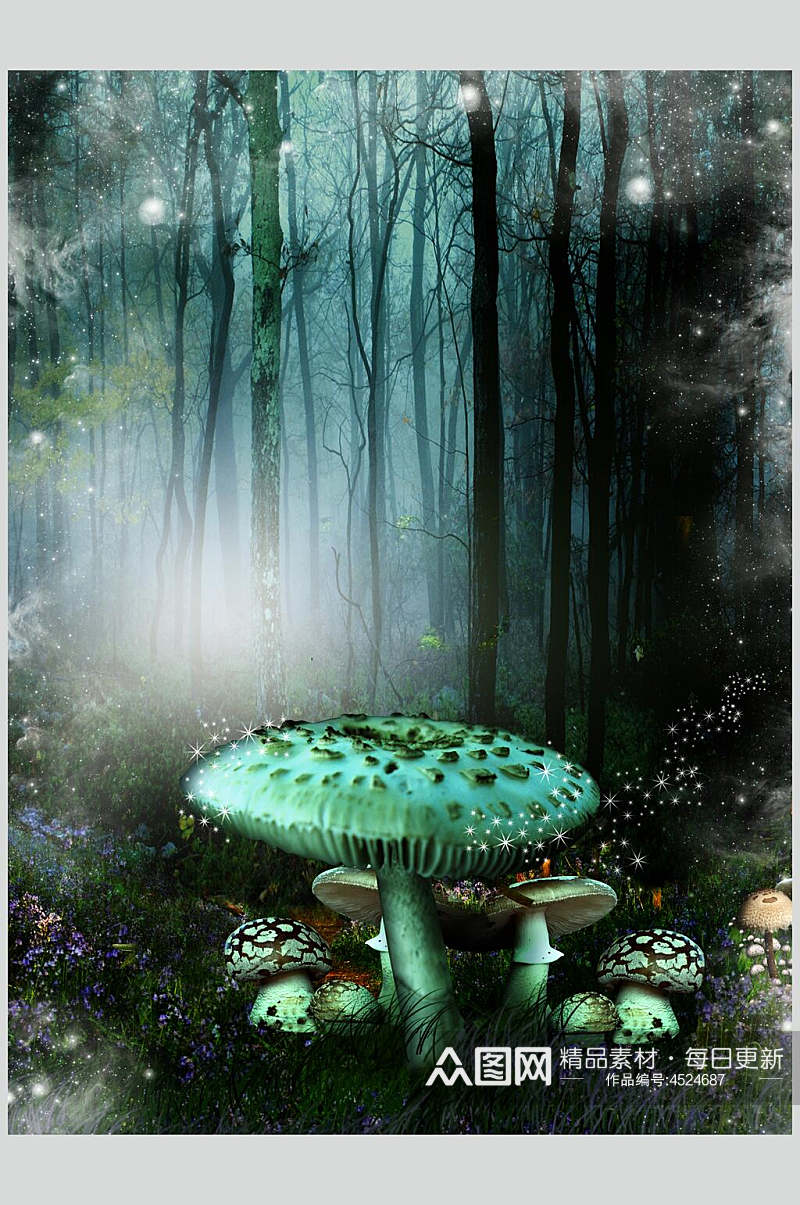 蘑菇有毒哥特风图片素材