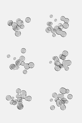 灰白背景透明气泡免抠素材