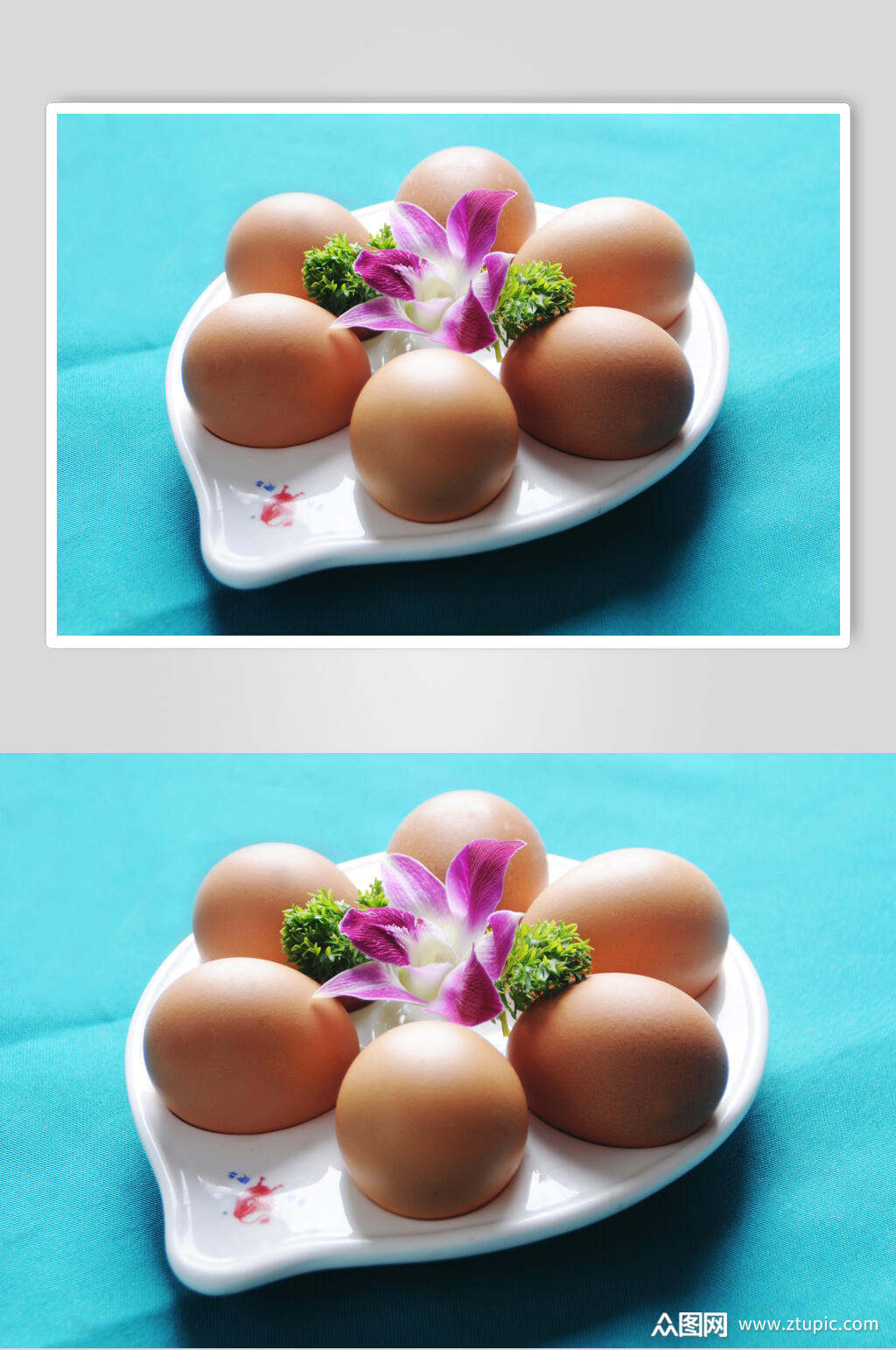 精致唯美鸡蛋摆盘图片素材