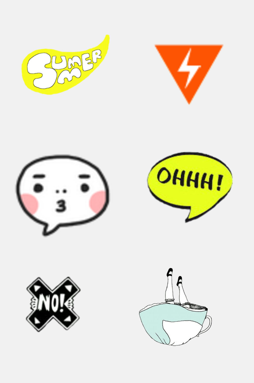 时尚卡通文字贴纸图免抠素材素材