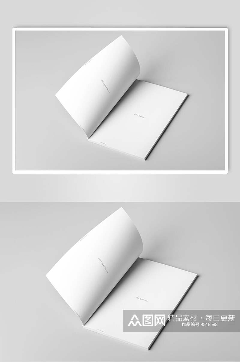 折痕阴影灰色创意书籍贴图样机素材