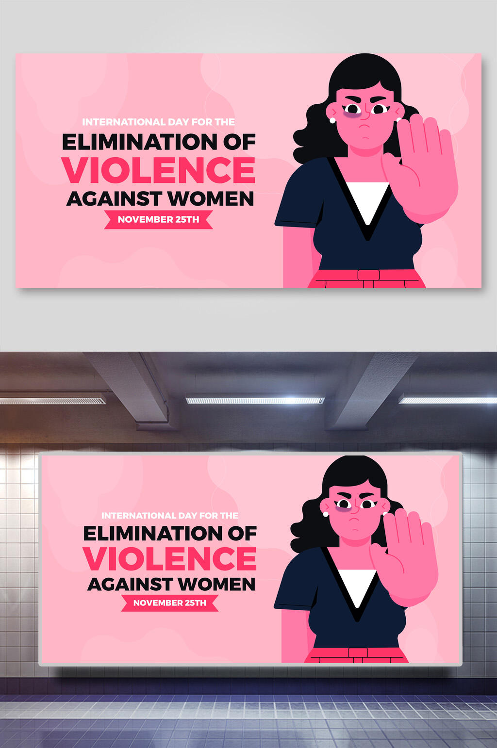 粉红色女性艾滋病矢量插画素材