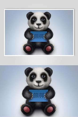 熊猫可爱娃娃时尚APP写实图标素材