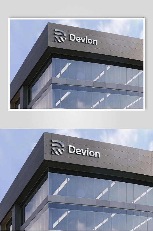 简约立体金属LOGO样机-众图网